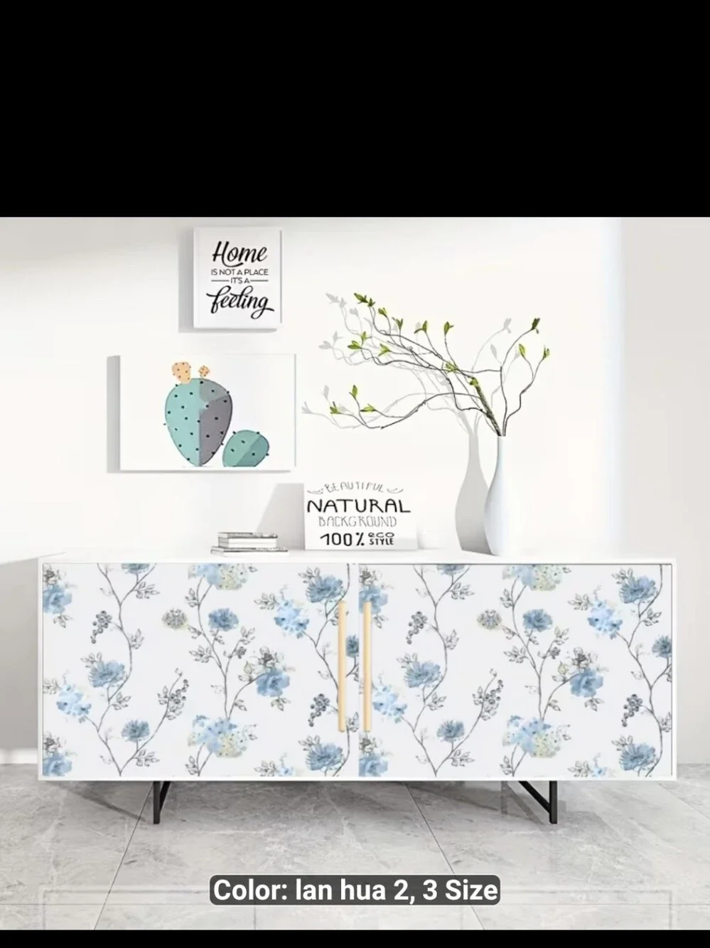 New 3 Rolls Blue Floral Wallpaper #1458-1816